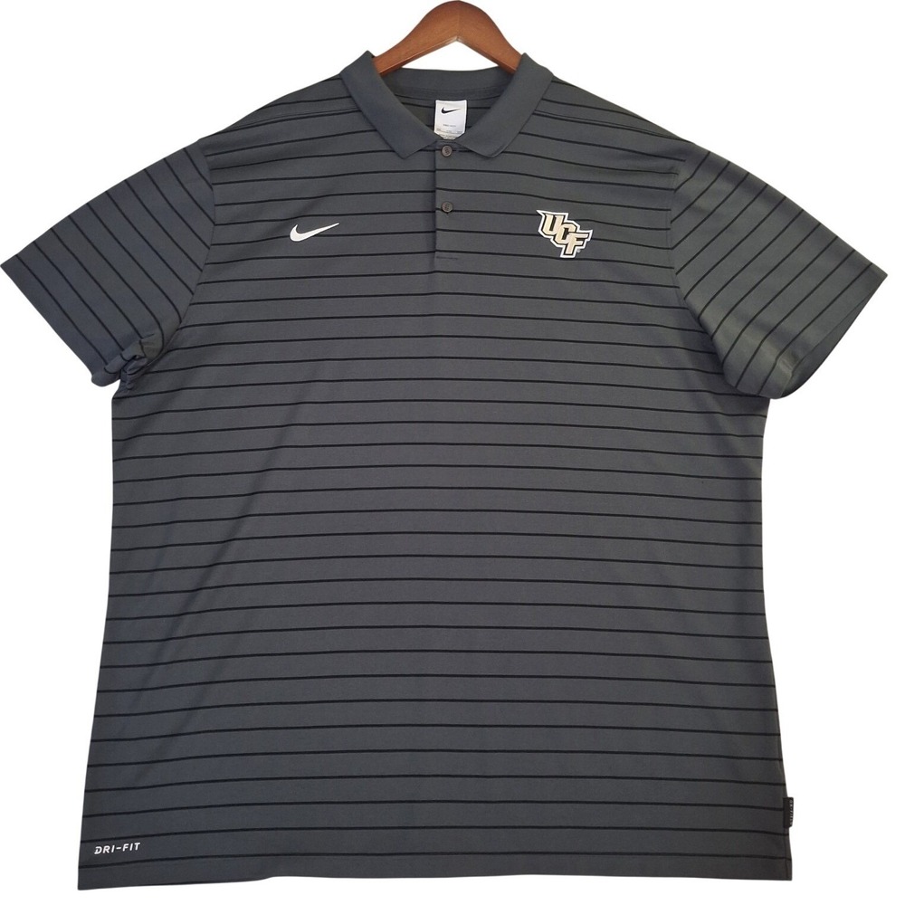 University Central Florida UCF Knights Polo Shirt‎ Mens 2XL Nike Dri Fit Gray